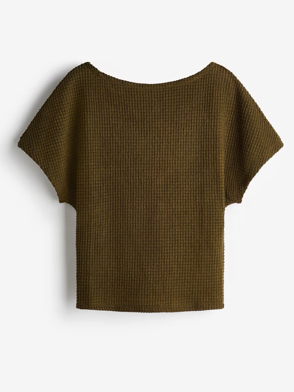 H&M NWT Boxy Knit Top in Olive Green